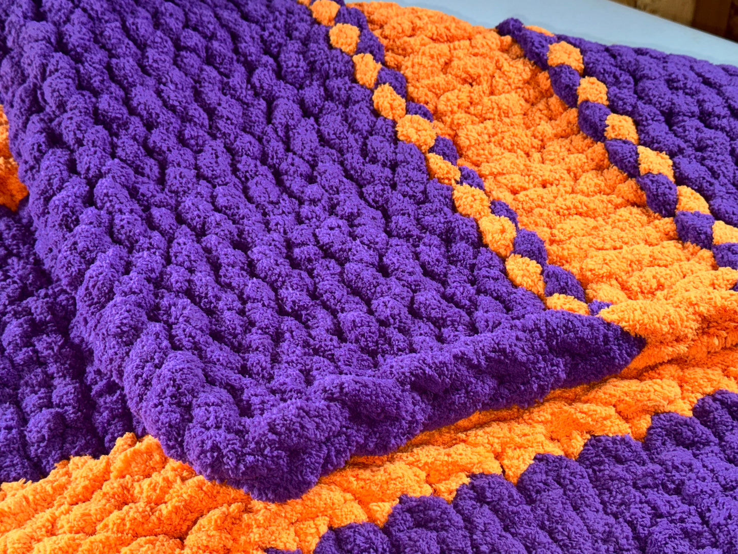 Handmade Custom Halloween 30" x 38" Tight-Knit Chunky Baby Blanket