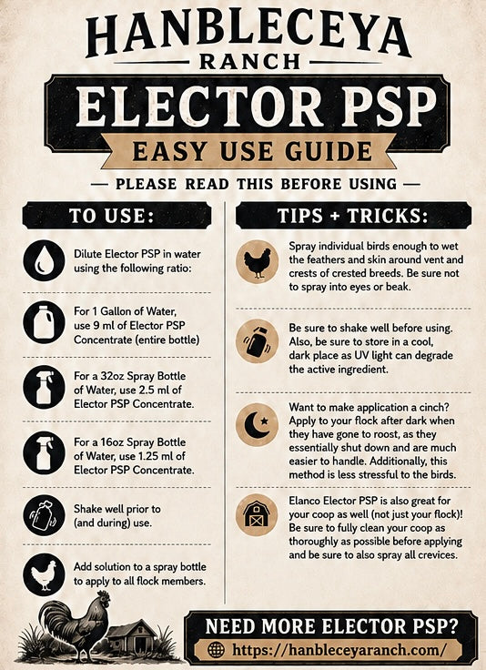 Elector PSP ~ Lice & Mite Treatment for Chickens