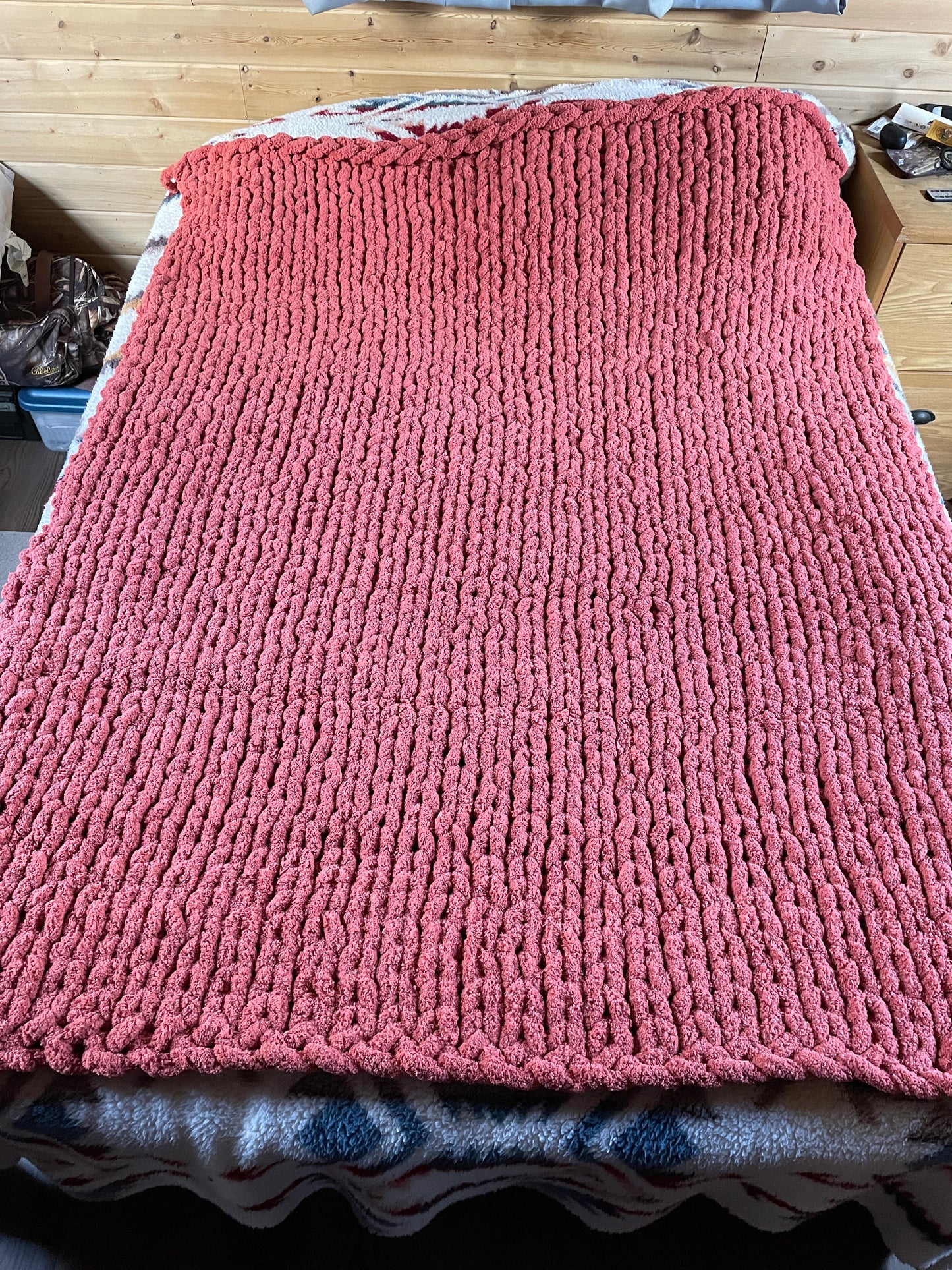 Handmade Custom Throw 45" x 60" Classic Knit Chunky Blanket