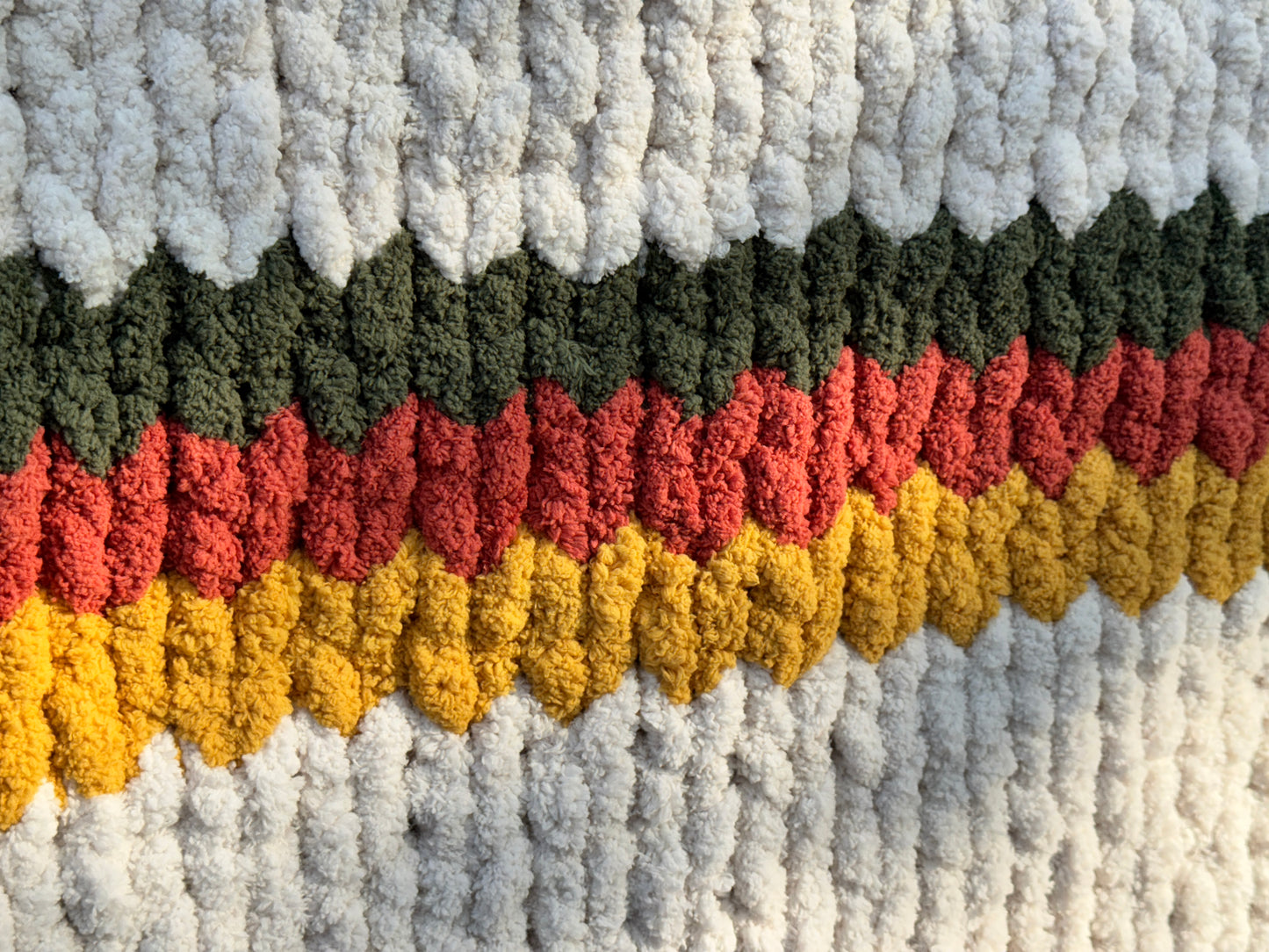 Handmade Maine Fall Tight-Knit Chunky Throw Blanket ~45" x 60"