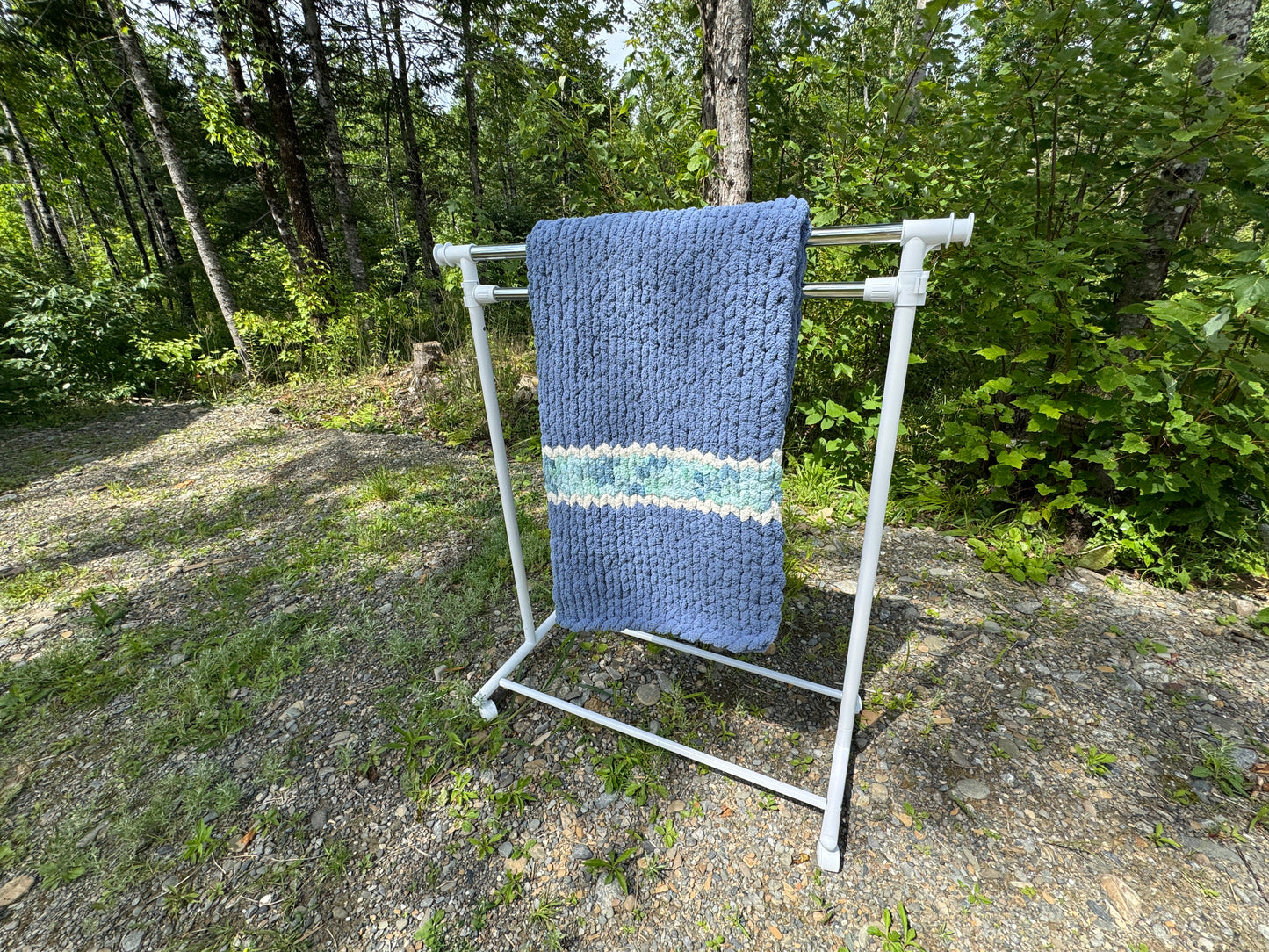 Handmade Custom Northern Maine Inspired Collection Tight-Knit Chunky Throw Blanket ~40 x 60