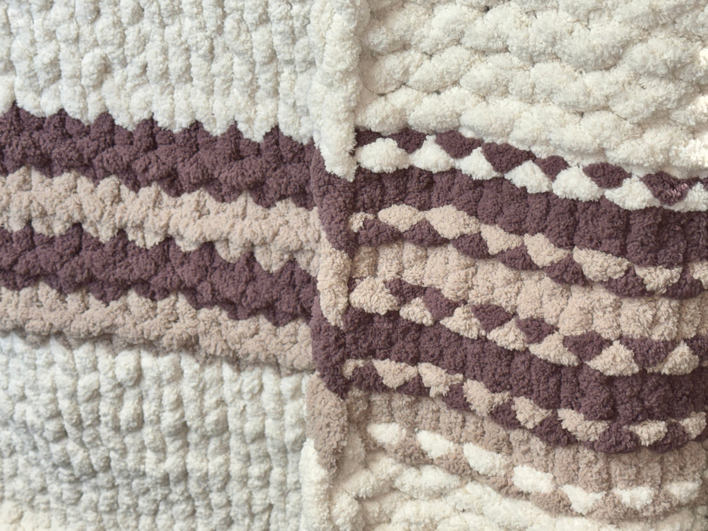 Handmade Custom Maine Morning Mist Tight-Knit Chunky Throw Blanket ~40 x 60