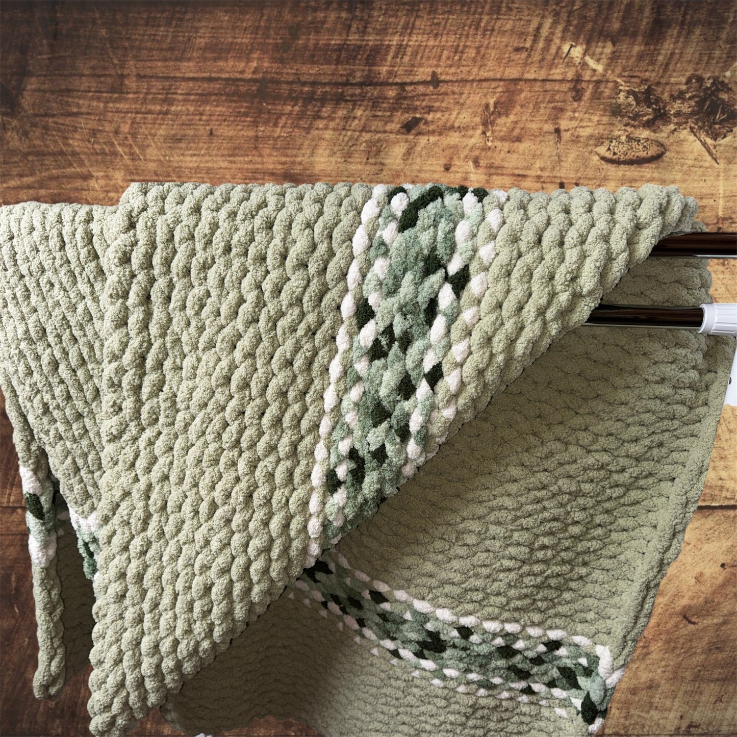 Handmade Custom Maine White Pine Tight-Knit Chunky Throw Blanket ~40 x 60