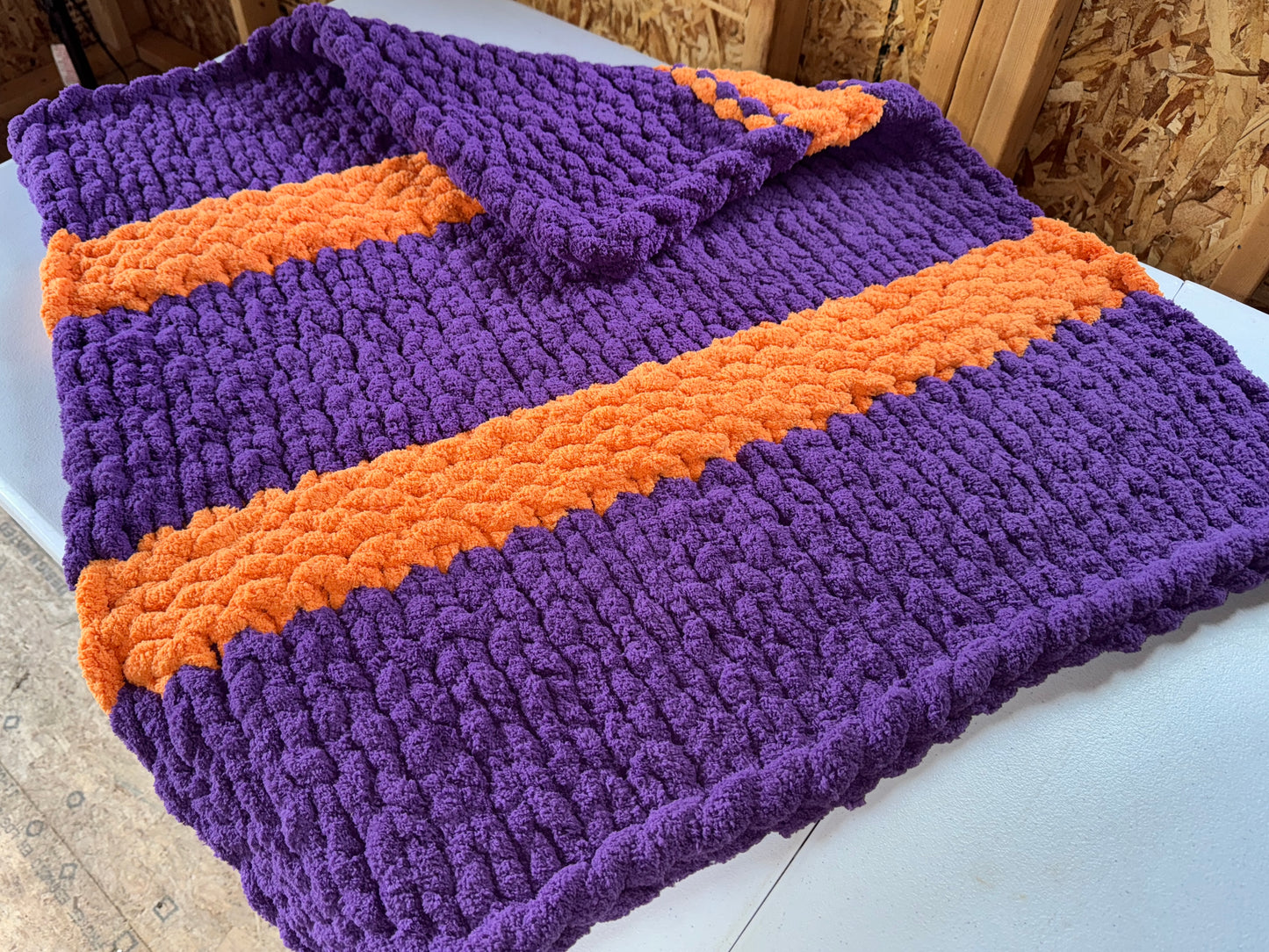Handmade Custom Halloween 30" x 38" Tight-Knit Chunky Baby Blanket