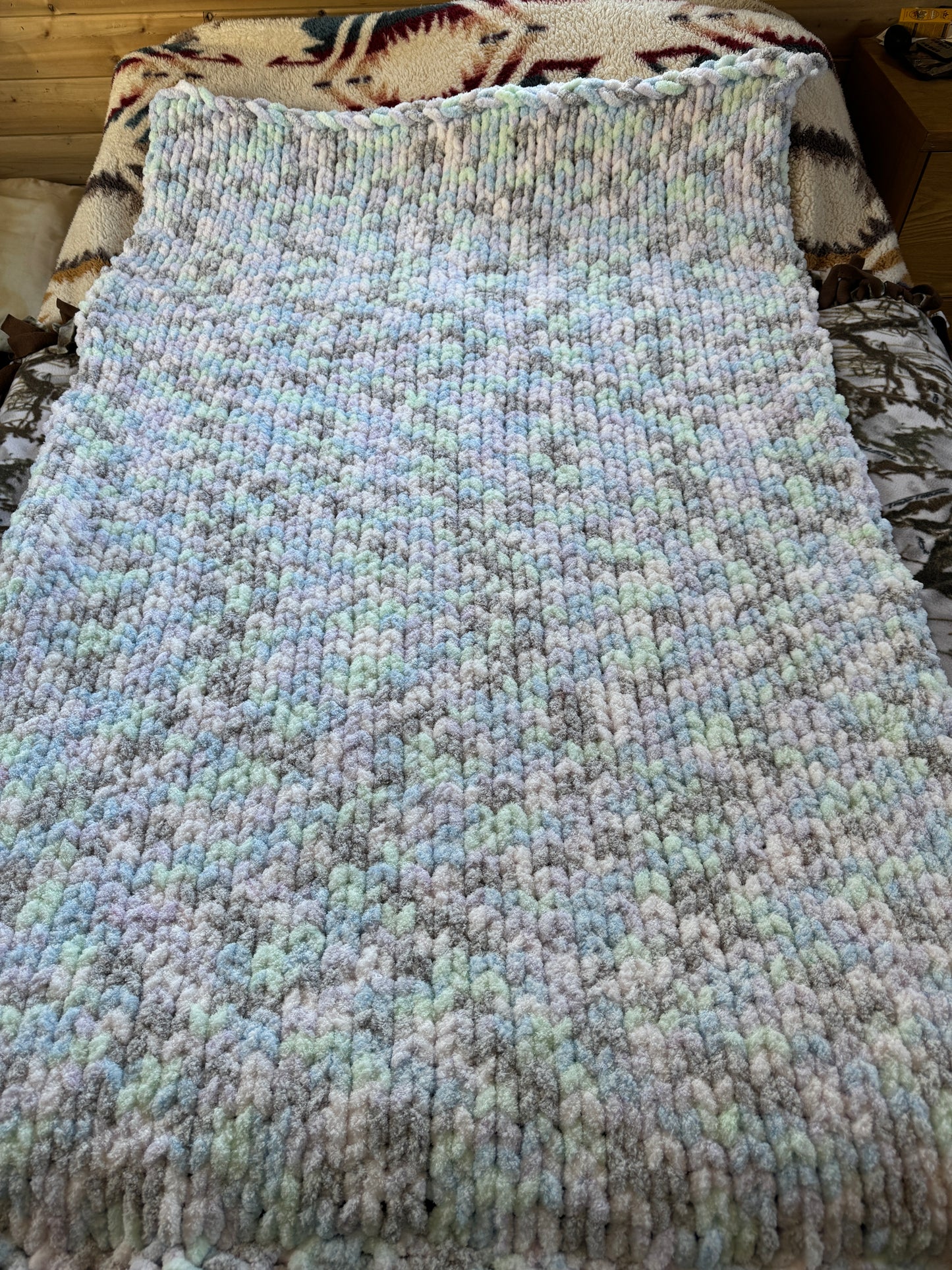 Handmade Custom Throw 45" x 60" Classic Knit Chunky Blanket