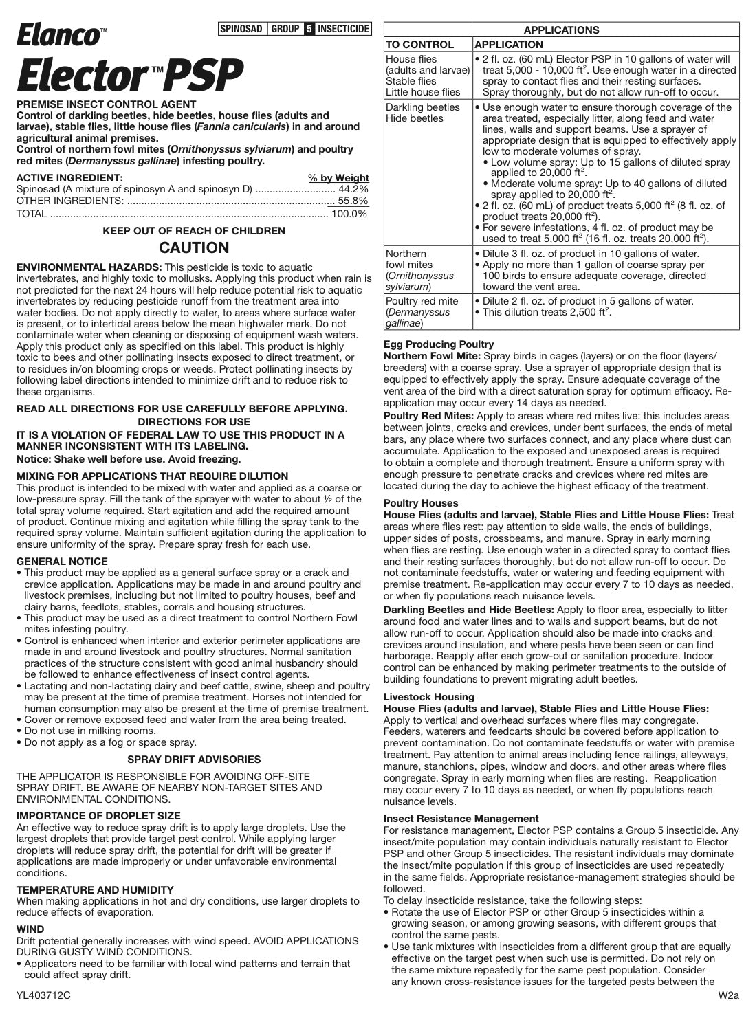 Elector PSP ~ Lice & Mite Treatment for Chickens