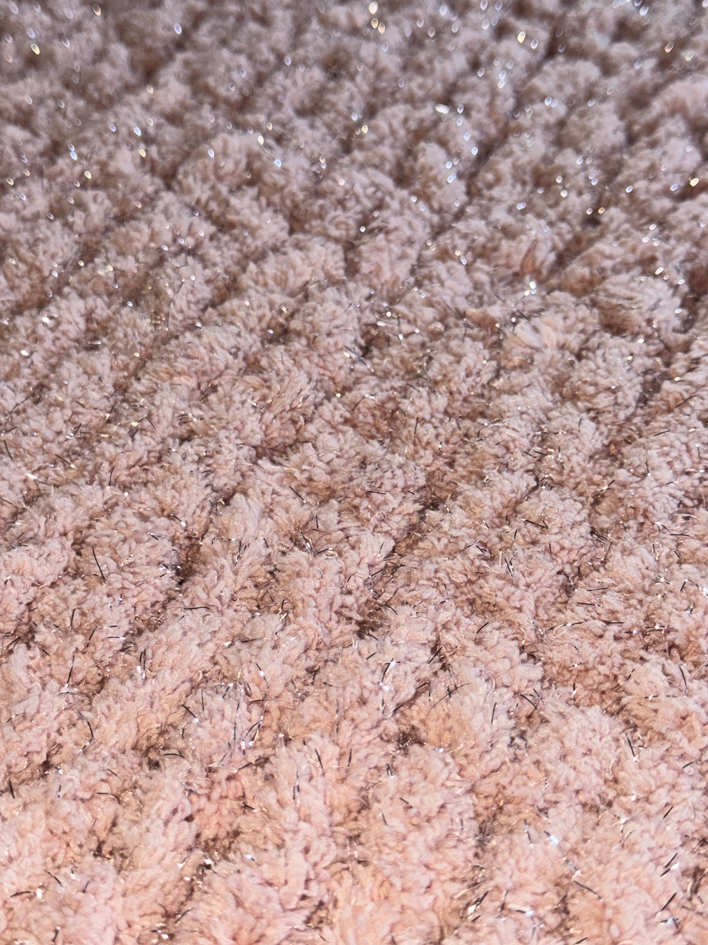 Handmade Pink Sparkle 47" x 62" Tight-Knit Chunky Throw Blanket