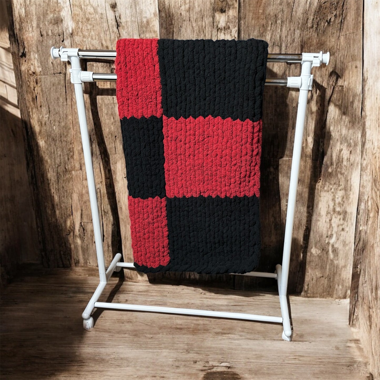 Handmade Custom Maine Cabin Fever Tight-Knit Chunky Throw Blanket ~40 x 60