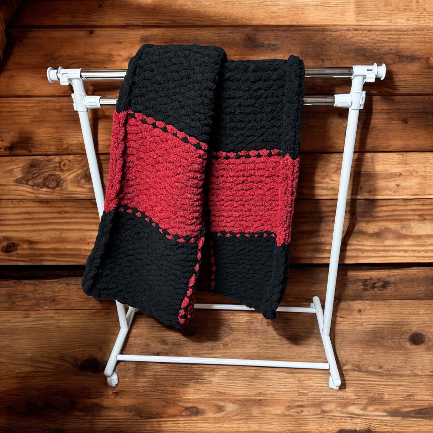 Handmade Custom Maine Cabin Fever Tight-Knit Chunky Throw Blanket ~40 x 60