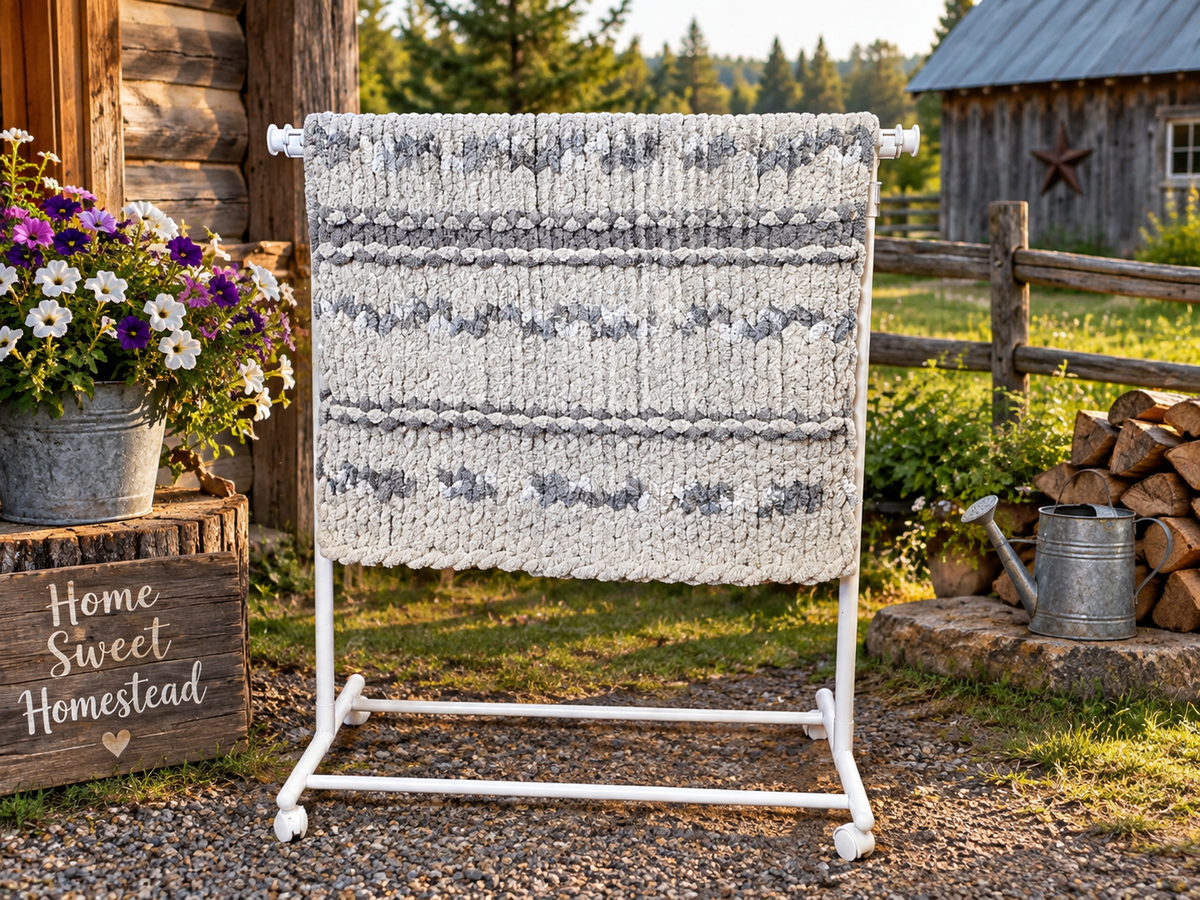 Pre-Made Hand-knit Chunky Chenille Lap/Baby Blankets