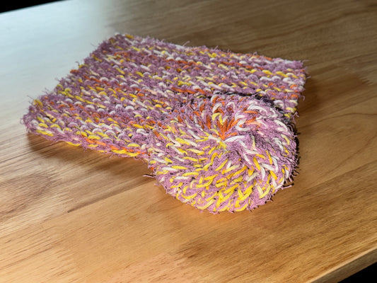 Creamsicle and Lavender Scrubbie & Dishcloth