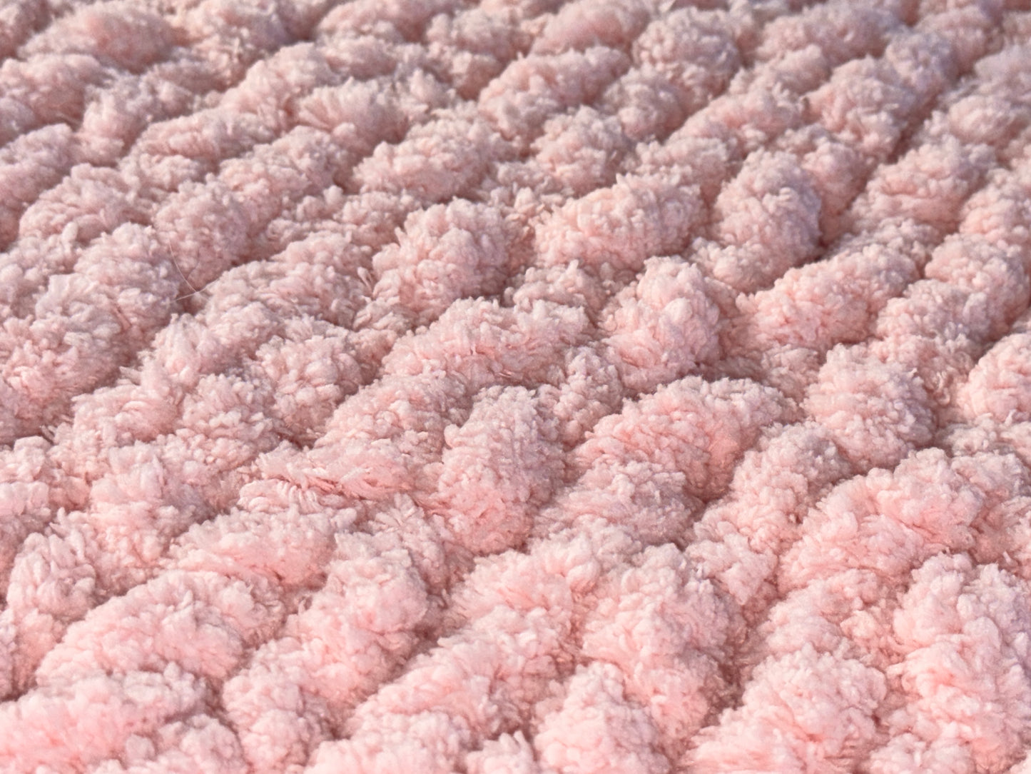 Handmade Pink 48" x 59" Tight-Knit Chunky Throw Blanket